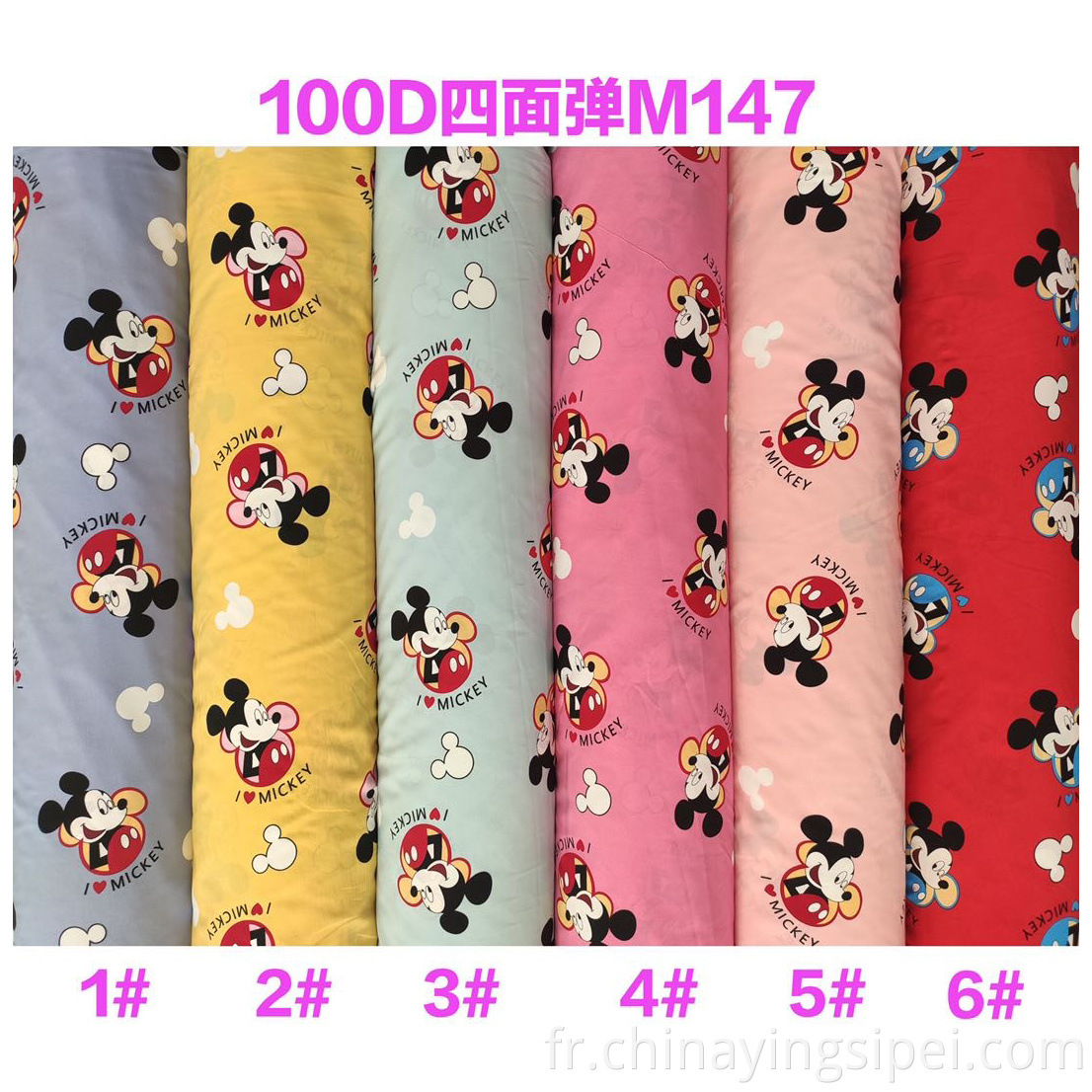 ISP Textile Flower Print 4 Way Stretch 97% Polyester 3% Tissu d'élastane Tissu d'impression pour femme robe